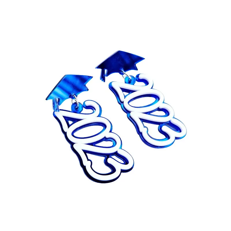 

Class Of 2023 Graduation Season Acrylic Earrings For Women Cute Bachelor's Cap Number 2023 Student Drop Earring Jewelry Gifts