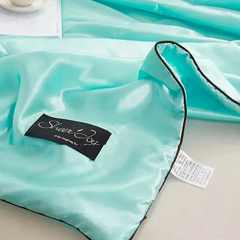 Летнее тонкое одеяло WOSTAR плед для сна Крутое атласное покрывало из