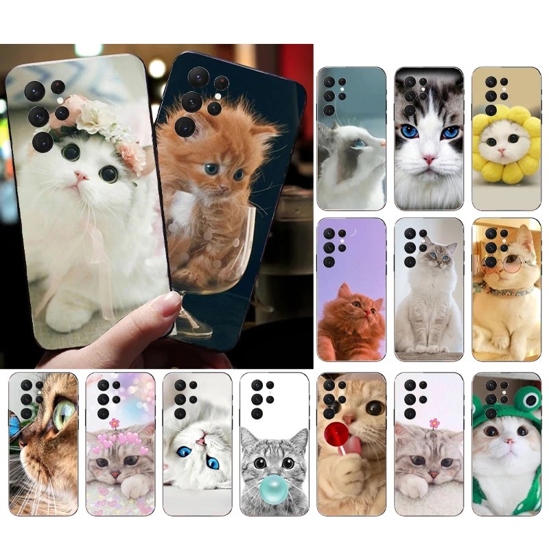 

Phone Case for Samsung Galaxy S23 S22 S21 S20 Ultra S20 S22 S21 Plus S10E S20FE Note 10Plus 20Ultra Cute Cat Case