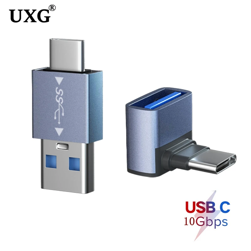 

USB 3.1 to Type-C OTG Adapter 90 Degree Elbow Fast Charging Charger Converter USB3.1 to USBC Data Adapter 10Gbps for Macbook Pro