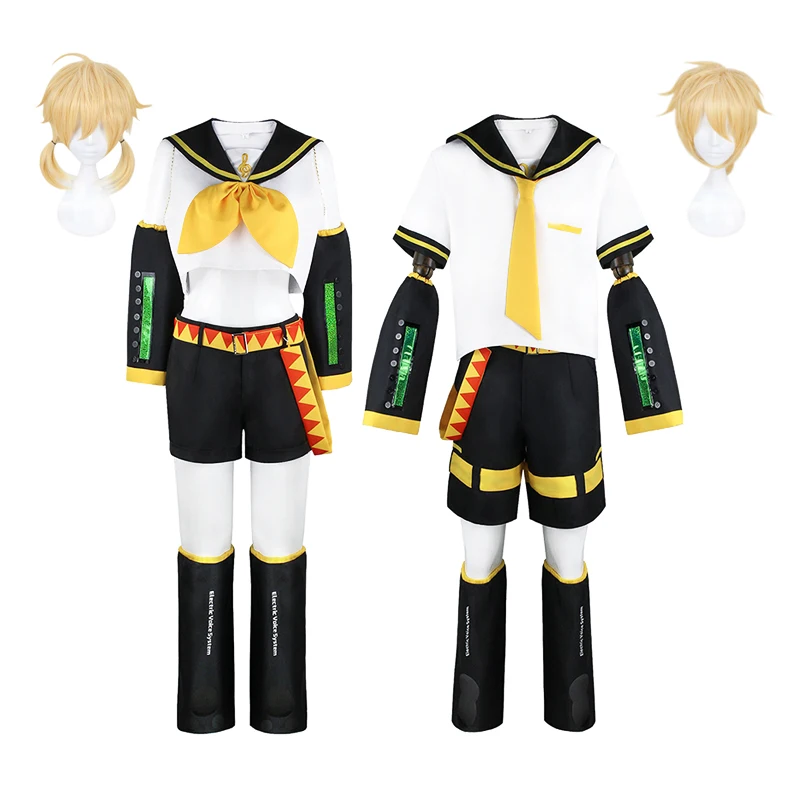 

Rin Len Cosplay Costumes Halloween Uniform Complete Sets Tops Shorts for Women Men
