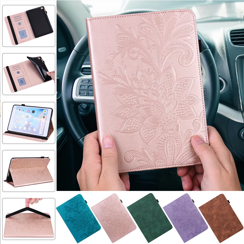 

For iPad 5th Generation iPad 6th Gen 7th Gen 8th Gen 9.7 inch PU Leather Emboss Wallet Cover Case For iPad 9.7 inch Funda