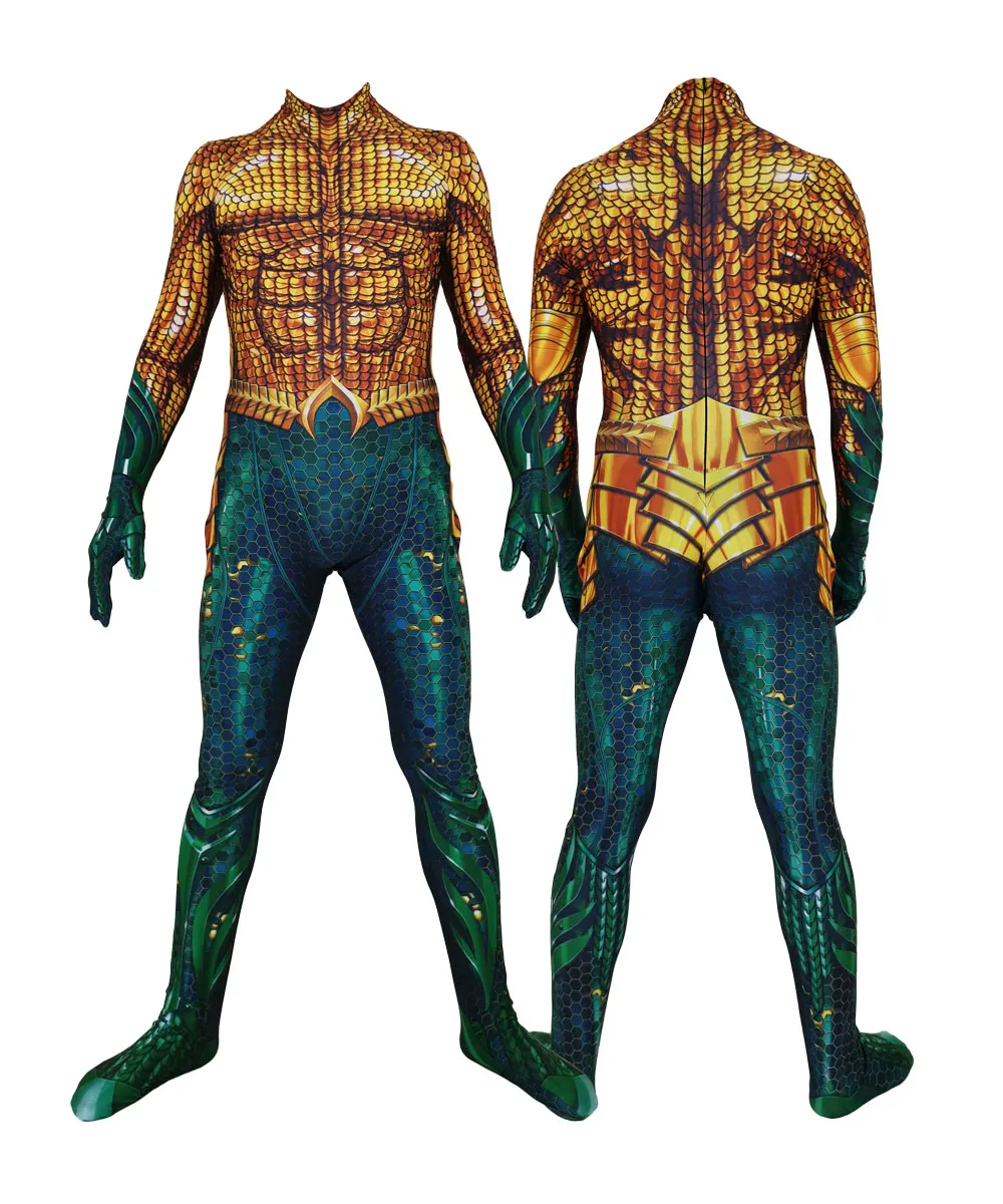Мужской костюм для косплея Aquaman Артура взрослых героев Хэллоуина карнавала