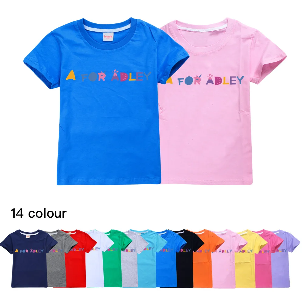 

Toddler Children's A for Adley Summer Tees Clothes Teen Girls Clothing Cotton T-shirt Boutique Kids Baby O-Neck Short Sleeve Top
