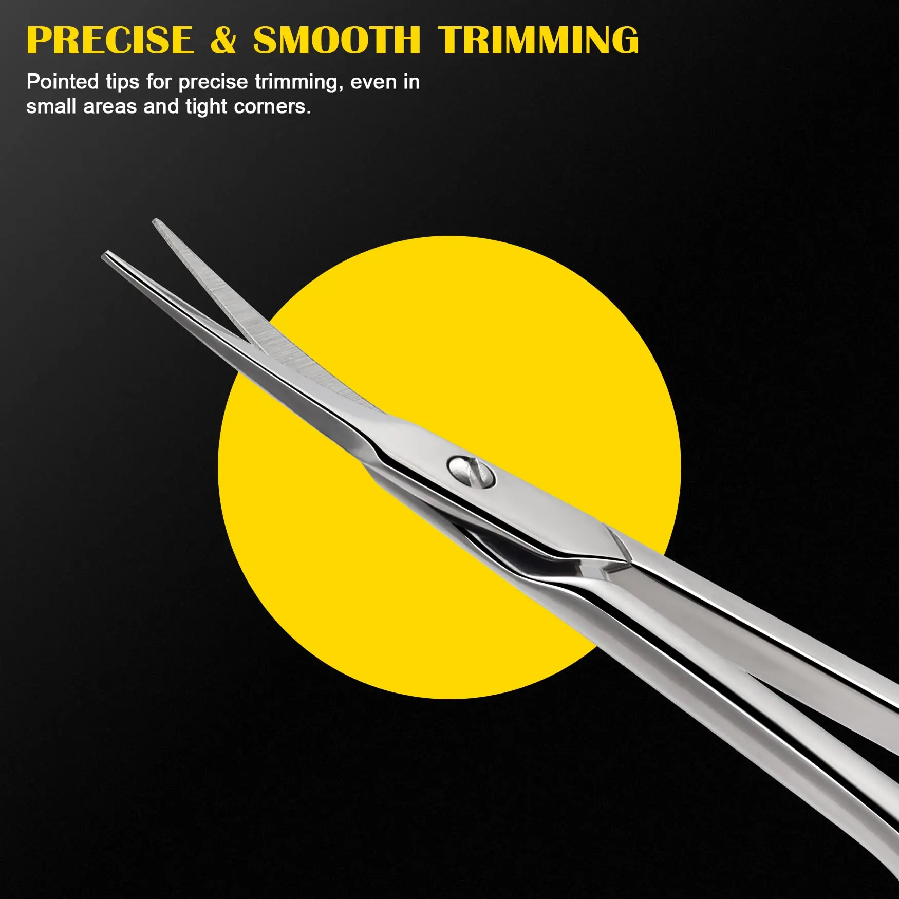 

Upgraded Cuticle Scissor for Nails Professional Curved Blade Pointed Top Cuticle Cutter for Women Men Stainless Steel