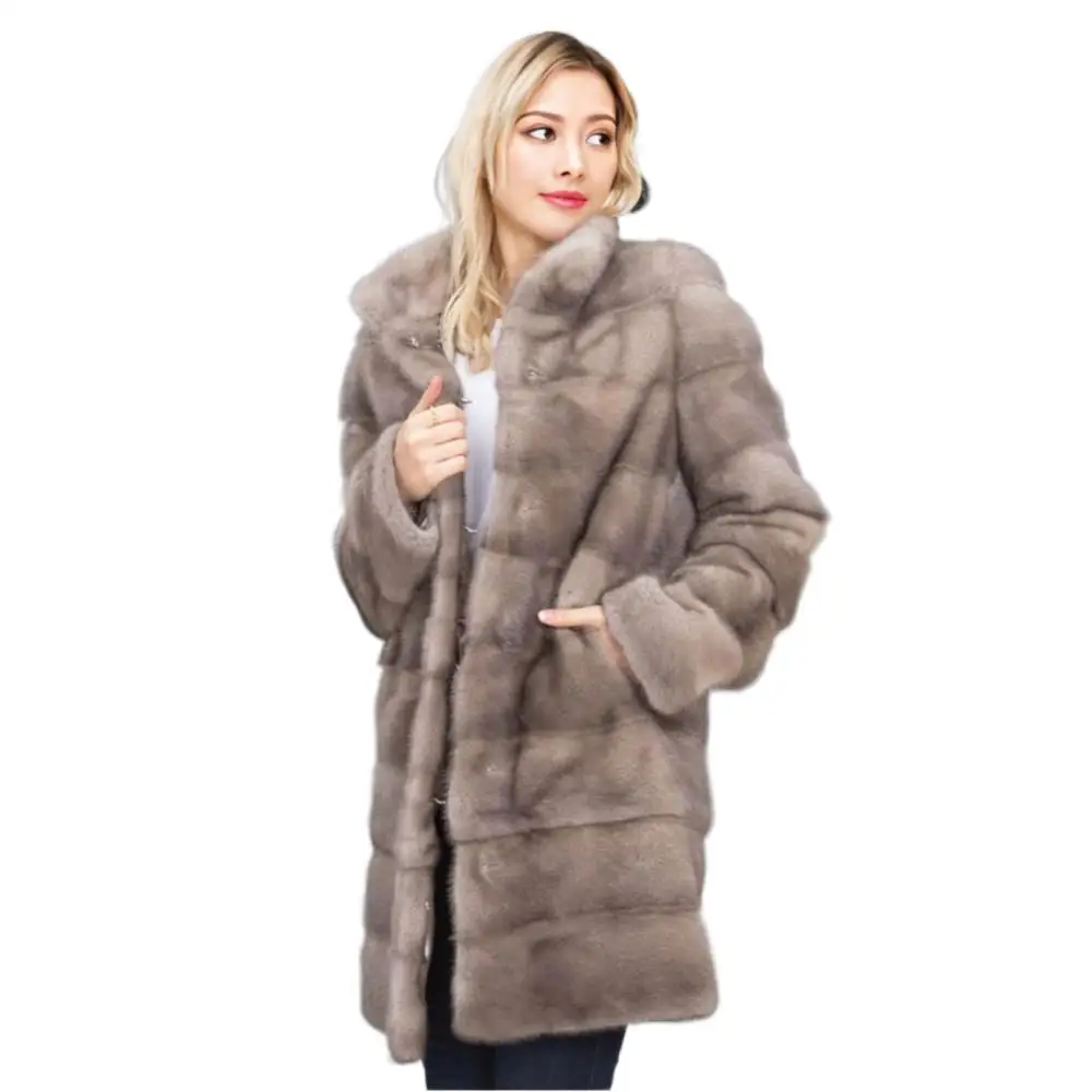 Women Mink Coats Real Mink Fur Parkas Female Genuine Fur Jackets Long Ladies Winter Clothes Oversize 6XL 7XL Natural Fur Coat