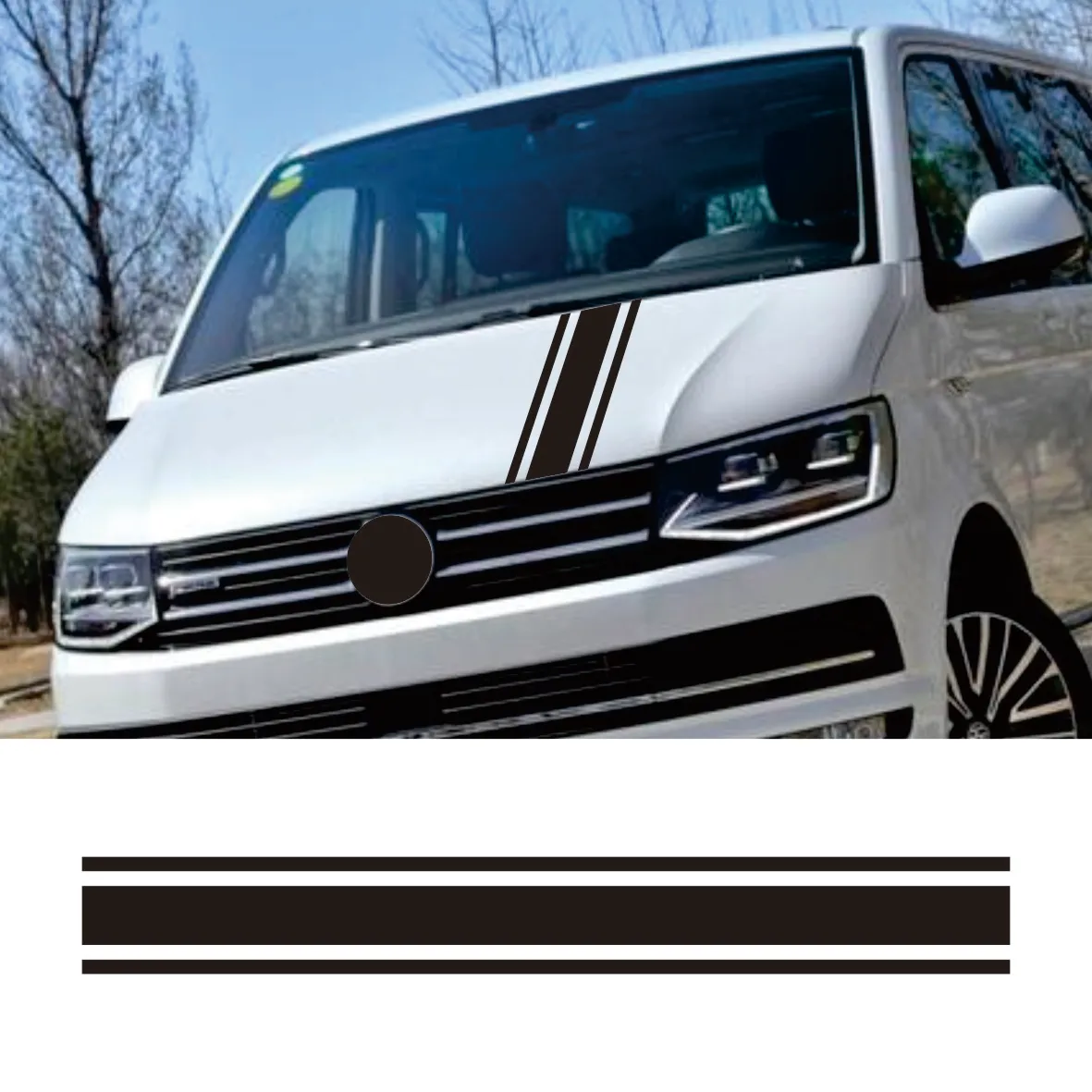 Виниловые наклейки на капот Volkswagen VW Transporter T6 T5 Caravelle Multivan