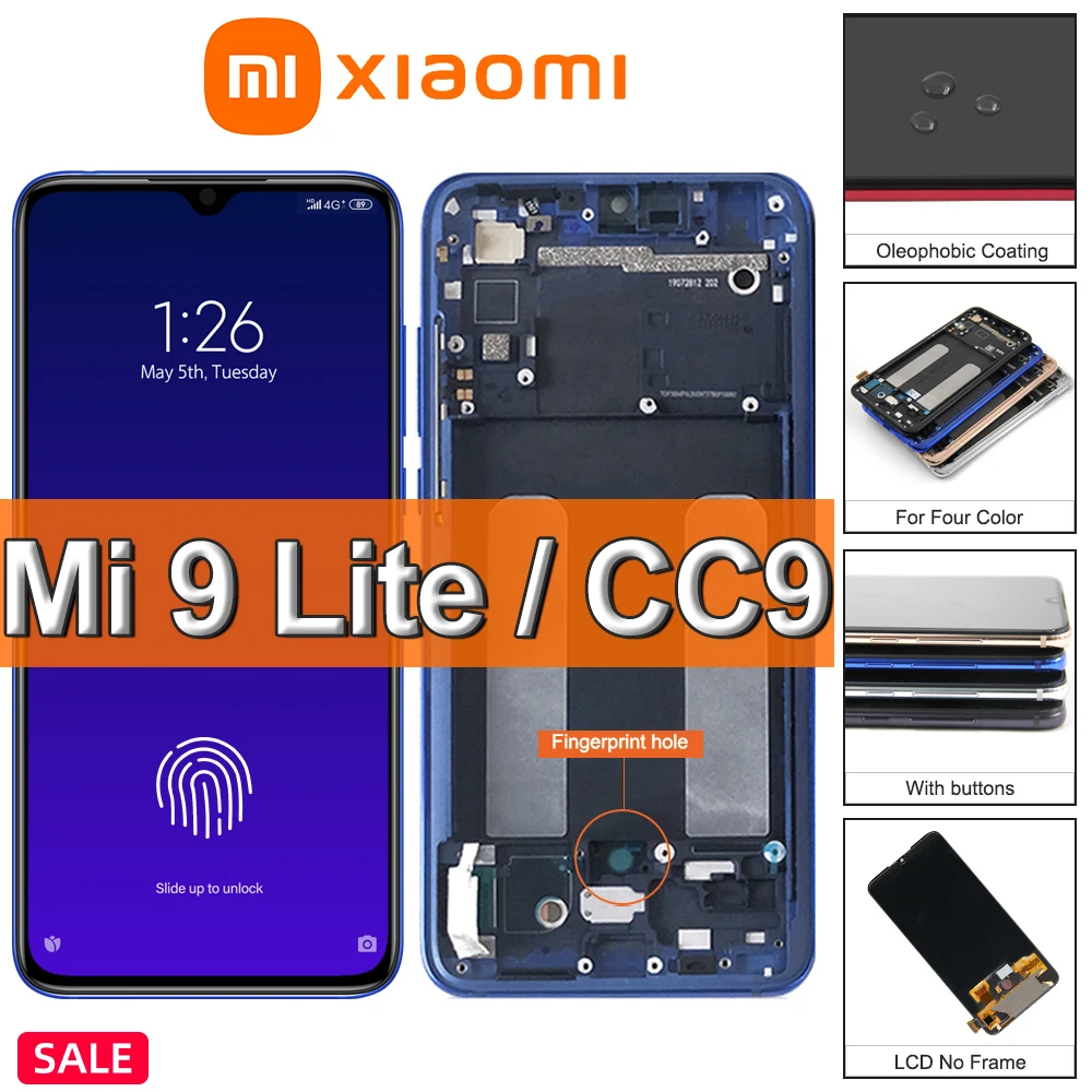 Сенсорный ЖК-дисплей 6 39 дюйма TFT/ AMOLED для Xiaomi Mi 9 Lite сменный Mi9lite Mi9 M1904F3BG с рамкой |