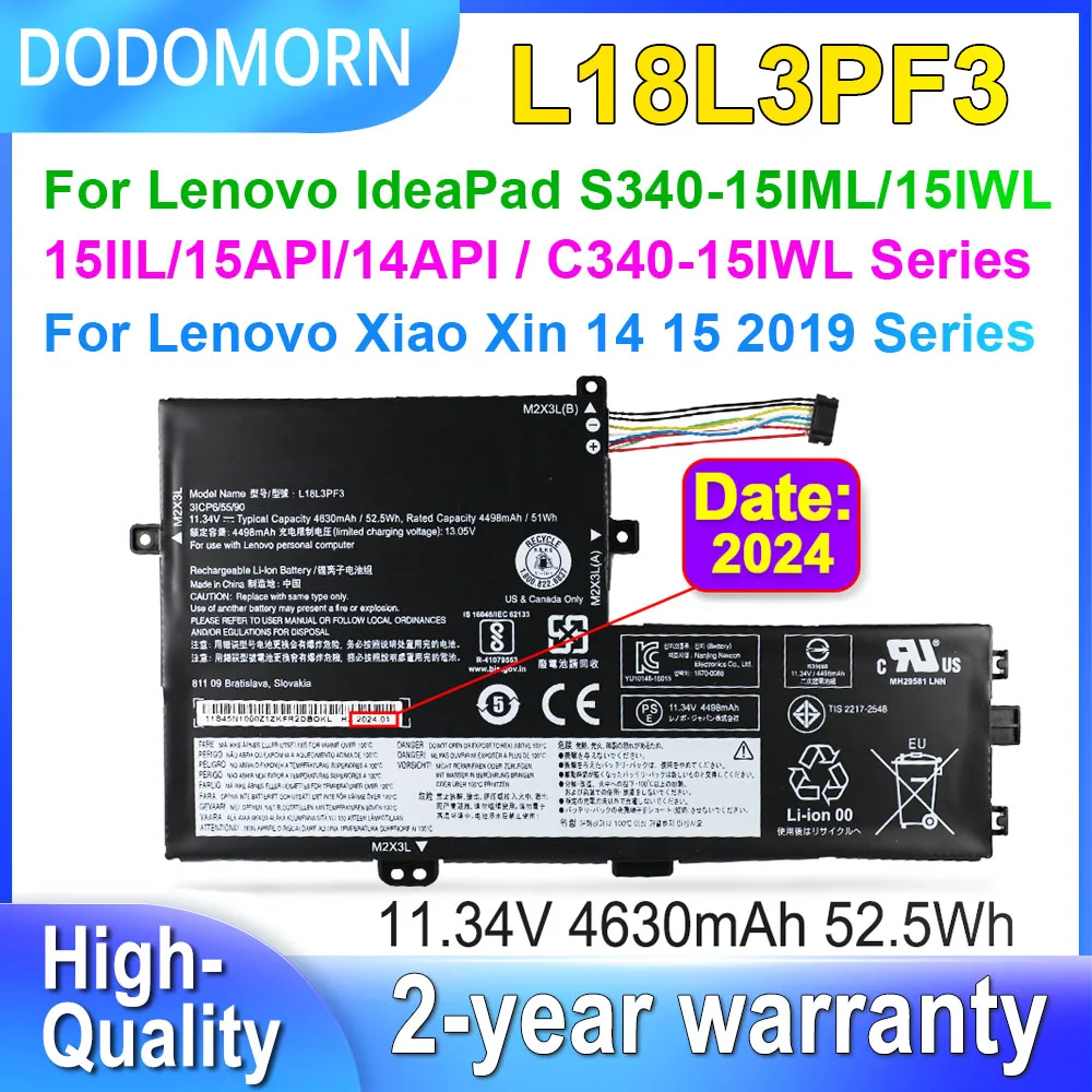 DODOMORN L18L3PF3 для Lenovo IdeaPad C340 S340-15IML/15IWL/15IIL/15API S340-14API Xiao Xin 14 15 2019 Series аккумулятор
