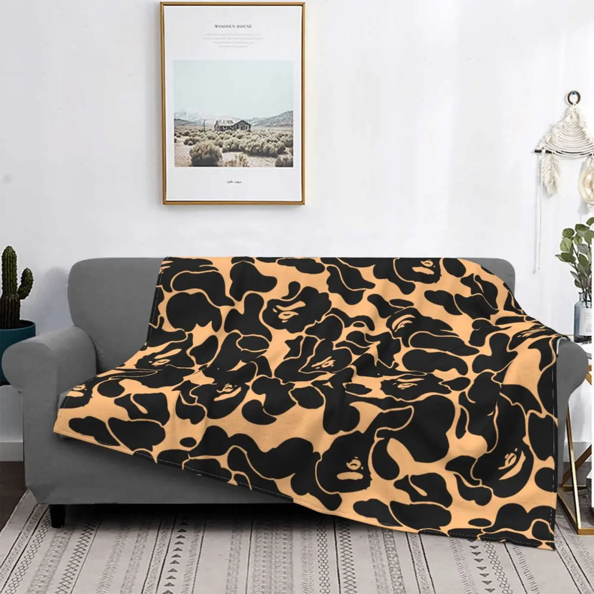 

Camo Bape Blanket Camo Pattern Military Warm Bed Cover Super Soft Flannel Bedding Sofa Picnic Art