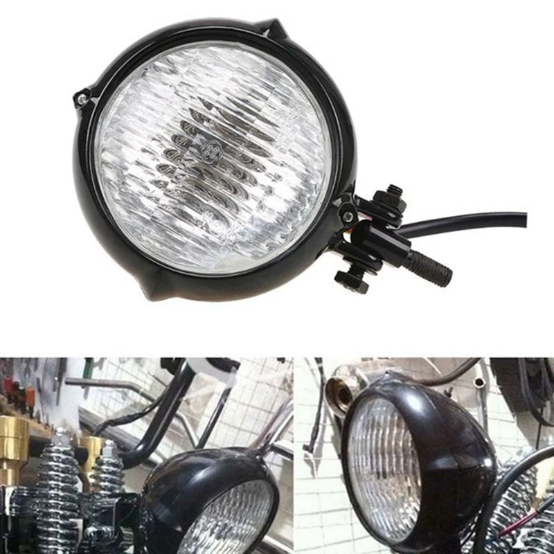 

4.5Inch Retro Motorcycles Bates Style Headlight Head Light Lamp for Street Bob Chopper Cruisers H4 Front Lights