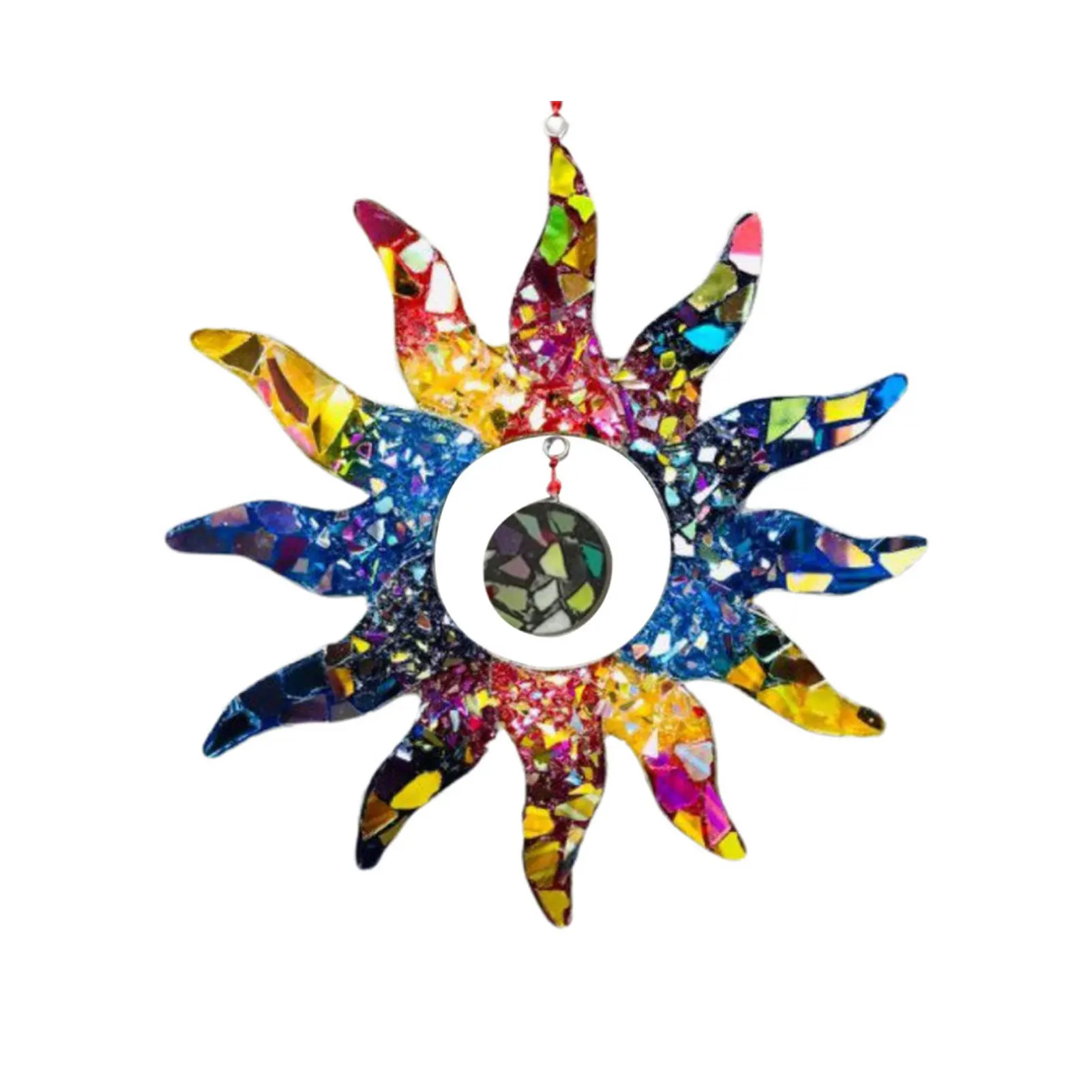 

Colorful Sun Shape Art Ornament Exquisite Design Vibrant Patterns for Family Friend Neighbor Gift