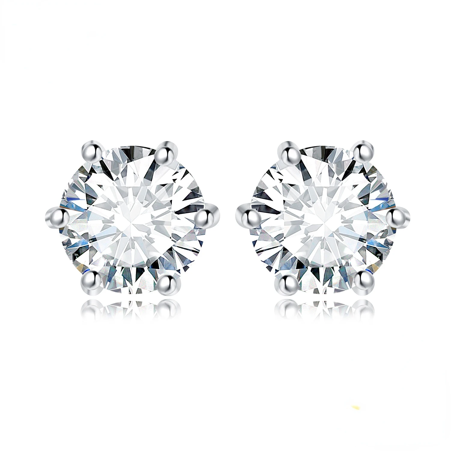 

JewelryPalace Moissanite D Color Total 0.6ct 1ct 2ct 3ct 4ct 6ct S925 Sterling Silver Stud Earrings for Woman