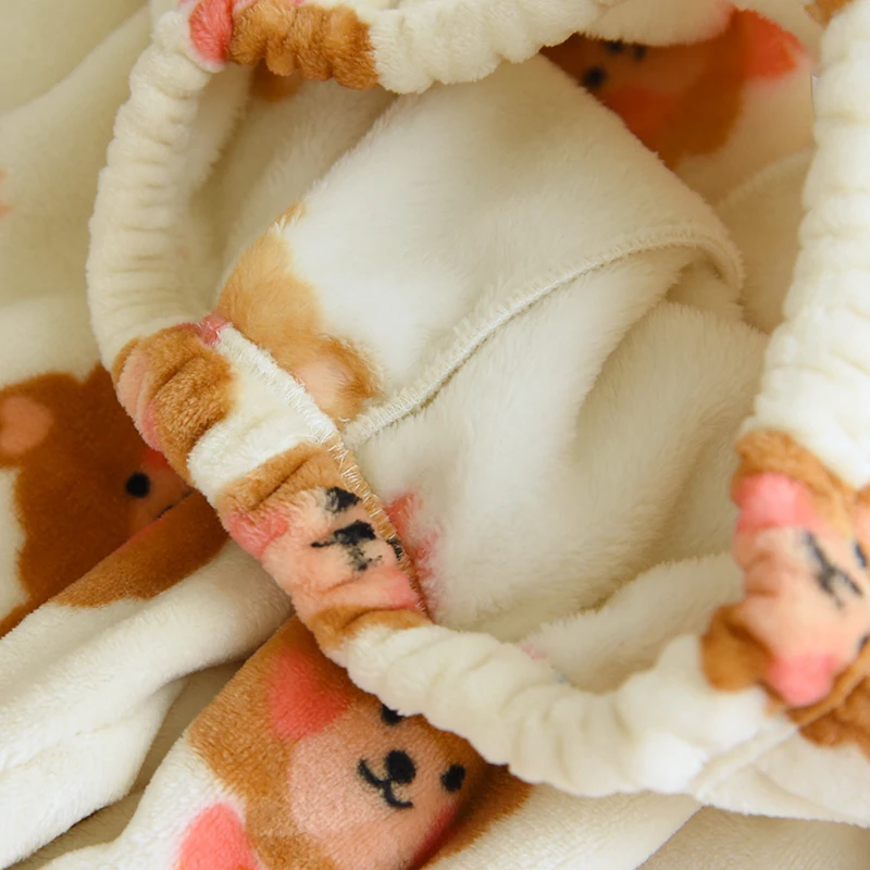 Autumn Winter Home Suit Flannel Plus Velvet Pajamas New Thickened Coral Fleece Homewear Thermal Warm V-neck Women Sleepwear Set