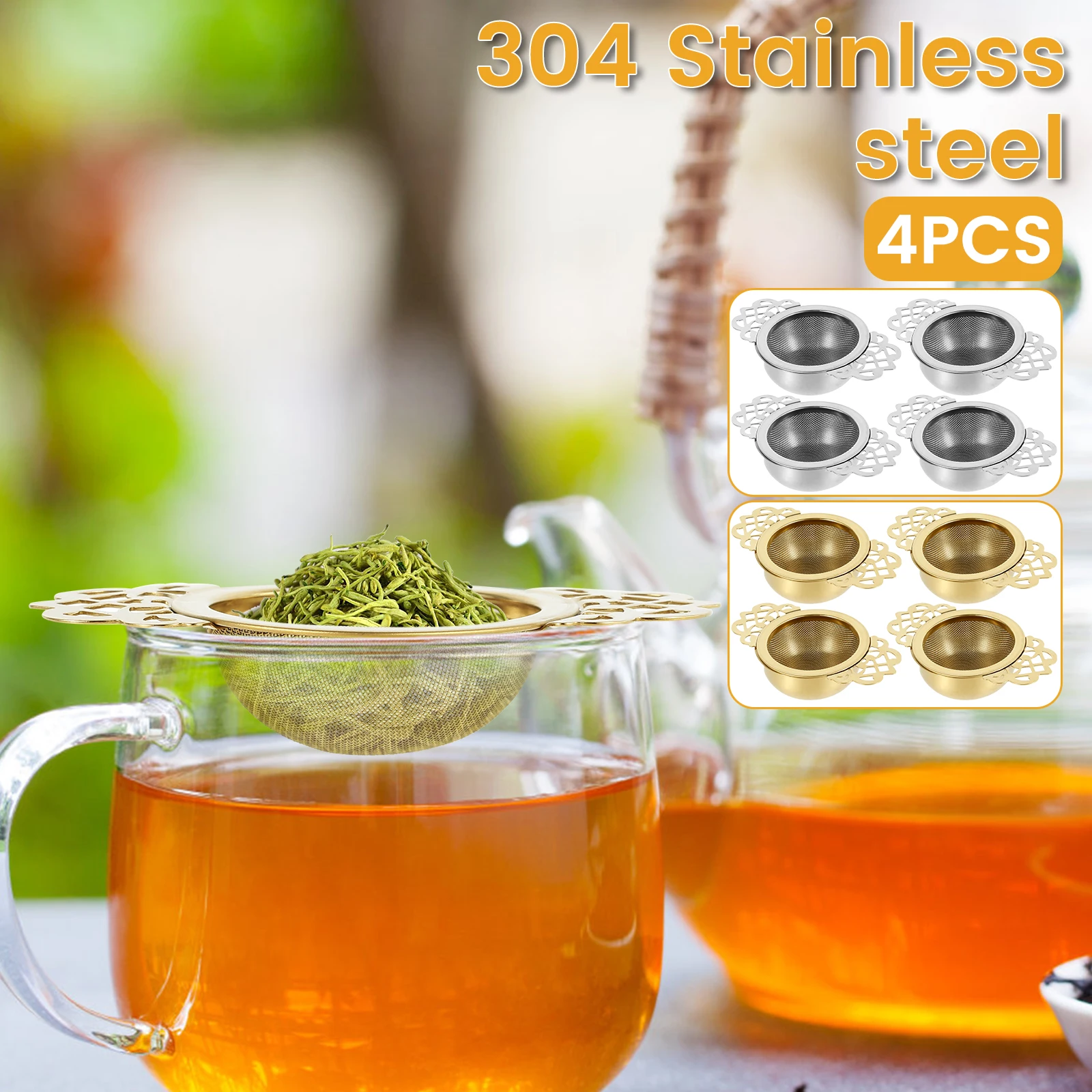 4-х шт. ситечки для чая с капельными чашами заварочные устройства из нержавеющей