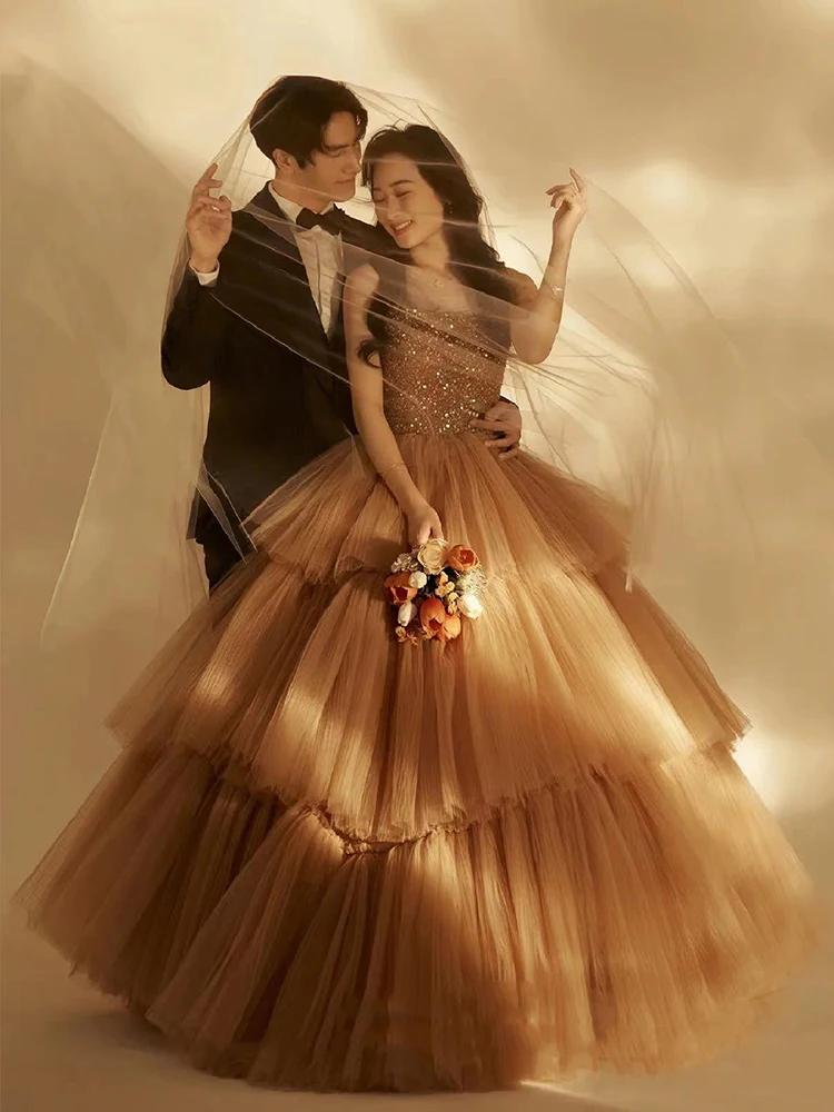 Коричневое бальное платье по индивидуальному заказу женские свадебные платья