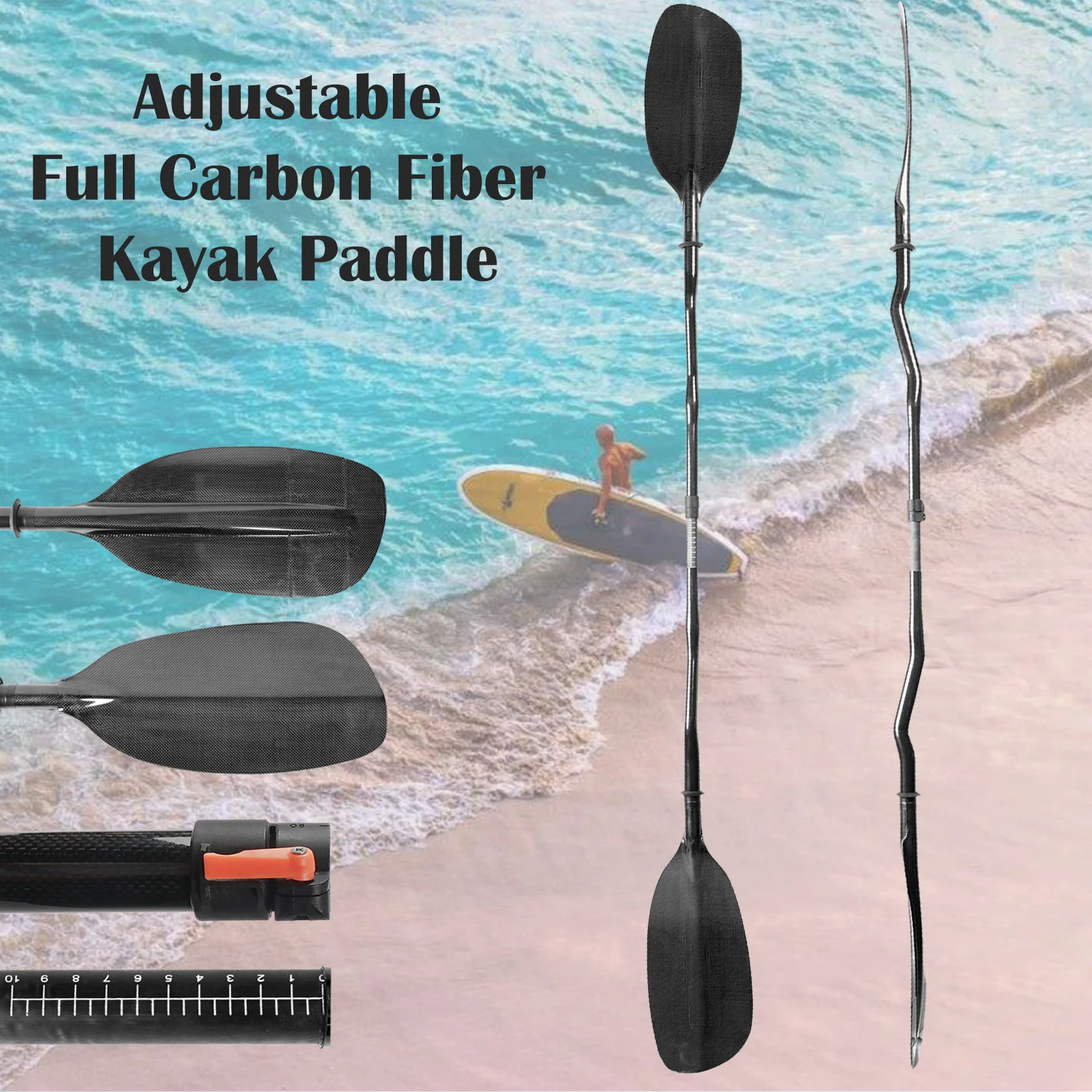 

Full Carbon Fiber Kayak Paddle For Inflatable Surfboard Lightweight Paddle For Kayak Boat Adjustable Boat Oars Kayak Accessories