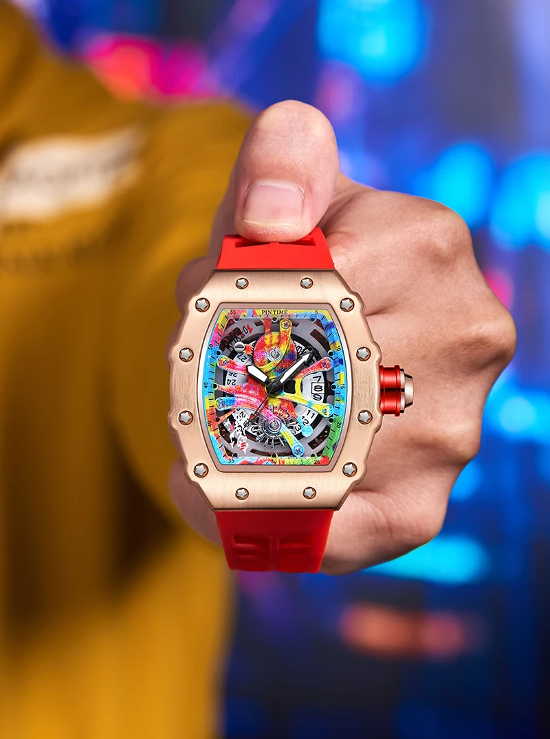 Luxury Military Watches Men Hip Hop Sports Man Watch Male Silicone Rubber Strap Tonneau Clock NEW Reloj Hombre Relogio Masculino