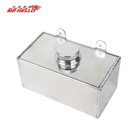 Алюминиевый сплав, 2 л, зеркальная полированная бутылка для омывателя ветрового стекла, интеркулер, распылительный бак, серебристый