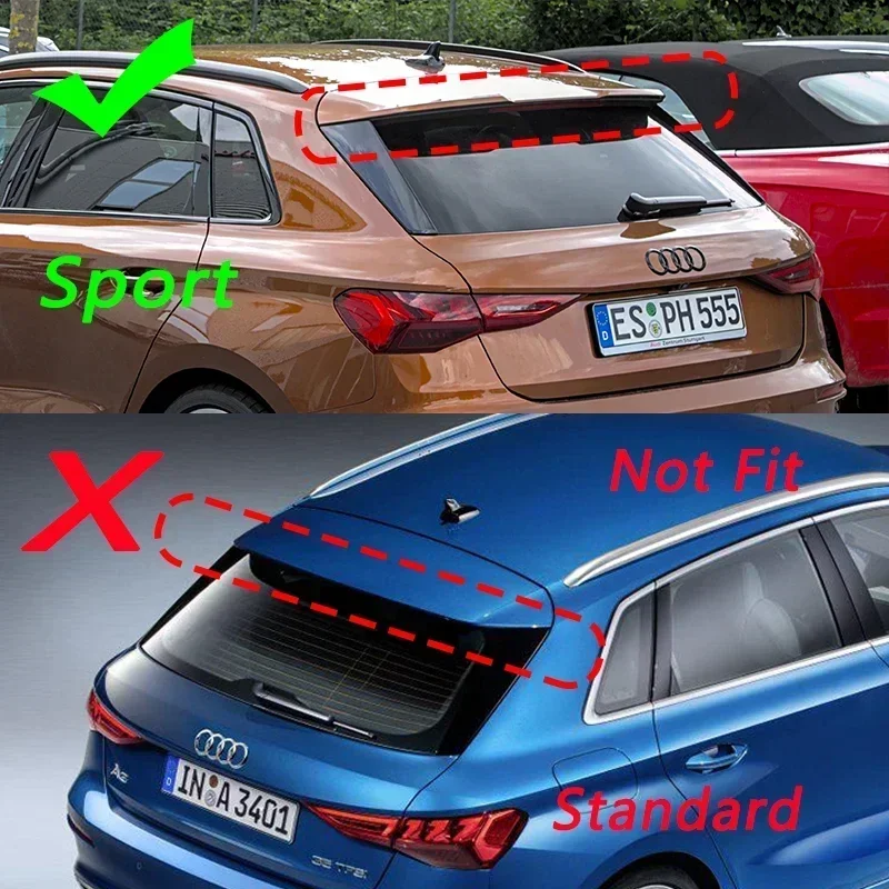 Фото Стильный спойлер Maxton для Audi A3 S3 RS3 S-Line 8Y Sportback 2020-2024, задний спойлер для задней двери автомобиля, спойлер для задней крышки багажника, тюнинг крыла №2