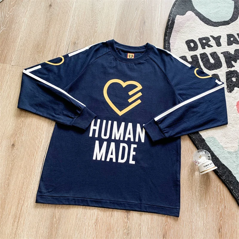 

MADE 23SS Geranium HUMAN Love Printing Round Neck Long Sleeve T-shirt Fashion For Men Wome