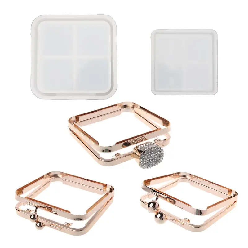 

4XBF DIY Clear Dynamic Liquid Square Quicksand Bag Silicone Mold Resin Casting Craft