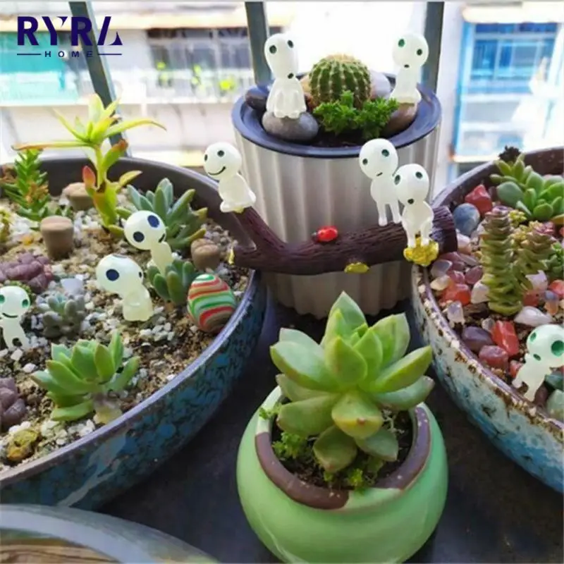 

10 шт. светящаяся миниатюрная статуя в горшке с изображением дерева и эльфов