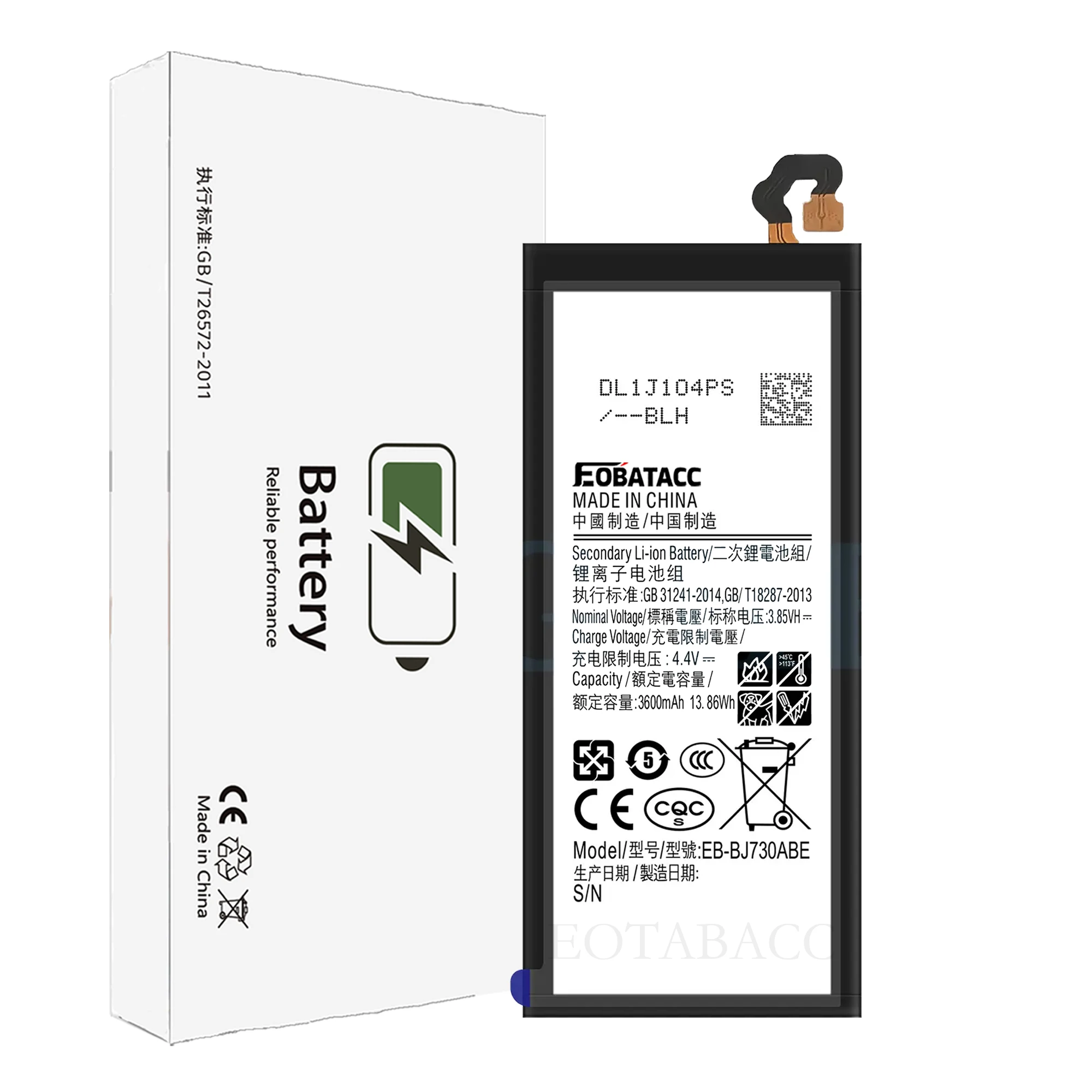 EOTABACC Новый 100% высококачественный аккумулятор EB-BJ730ABE для мобильного телефона SAMSUNG