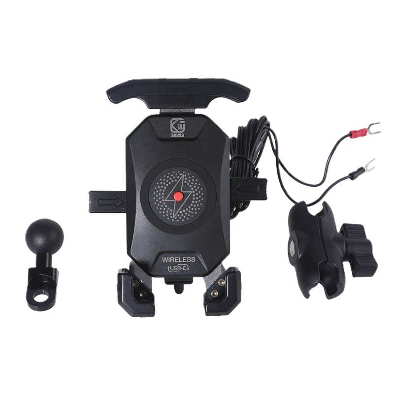 

360 Rotation Plastic Mobile Holder Motorcycle Qi Wireless Phone Mount Charger