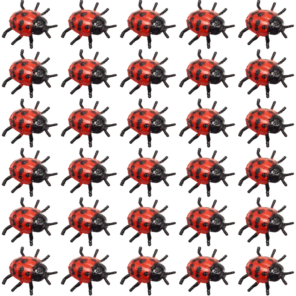 

30pcs Artificial Ladybug Figurine Simulation Ladybug Prank Model Realistic Ladybug Toy