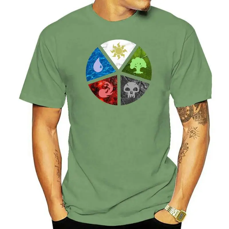 

100% Cotton O-neck Custom Printed Tshirt Men T shirt MTG Wheel of colors - Mtg Women T-Shirt