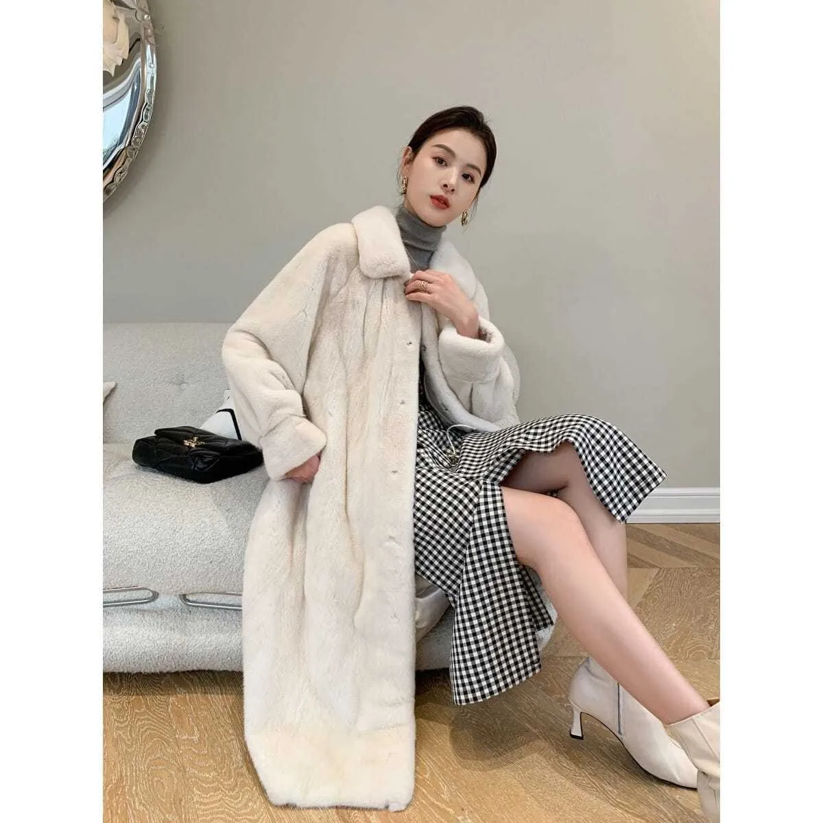 Women real mink coats female mink fur coat genuine long fur coat ladies winter clothes oversize 6xl 5xl 7xl natura fur coats