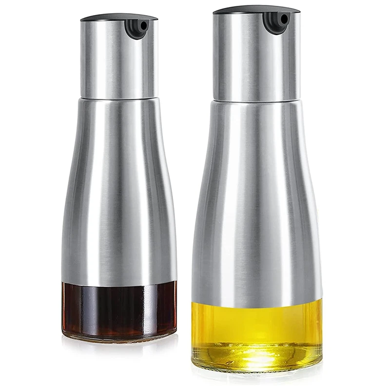 

2 шт., набор диспенсеров для оливкового масла, набор диспенсеров для масла, Элегантная стеклянная бутылка из нержавеющей стали