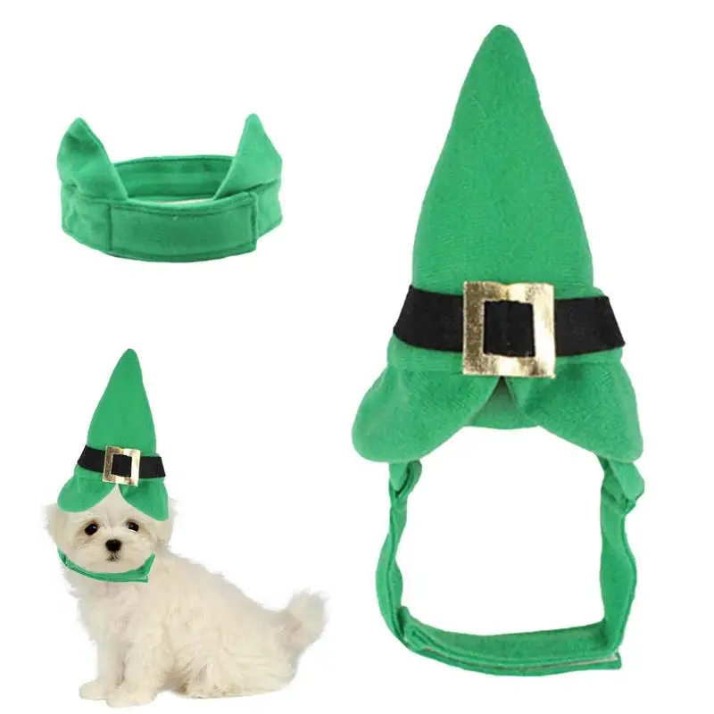

Christmas Dog Hat Bow Tie Set Felt Christmas Elf Costume Accessories Santa Hat For Pet Irish Leprechaun Top Hat For Cats Small