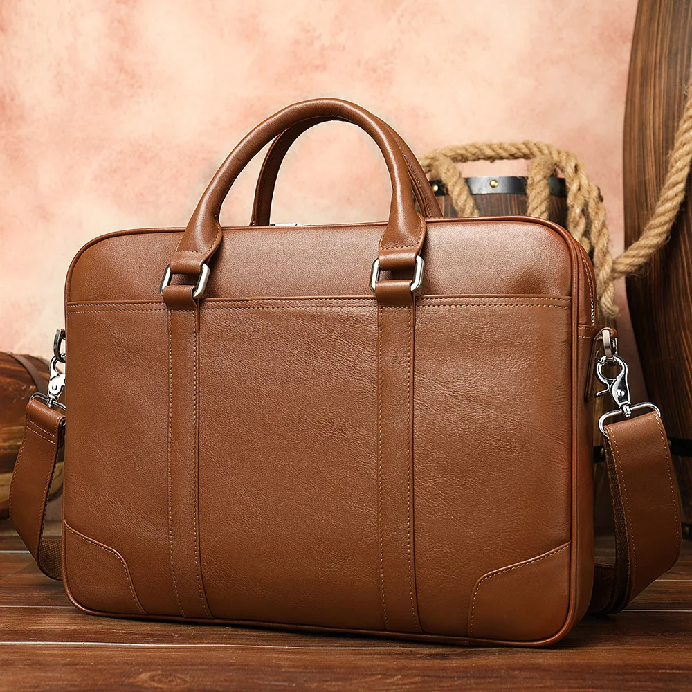2022 Fashion Luxury Designer Laptop Handbag Leather Brief Case for Men Computer Handbags PC Shoulder Bag Man Male Business Bag