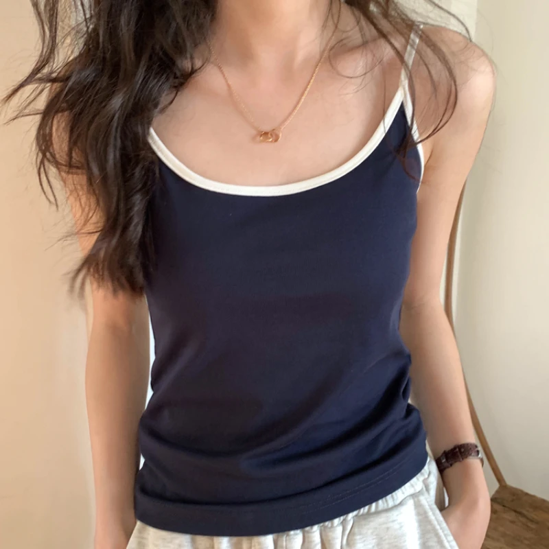 

2023 New Korean Fashion Hit Color Women Tank Top Summer Sexy Sleeveless Slim Female Camisole Woman Casual Basic Vest Tops