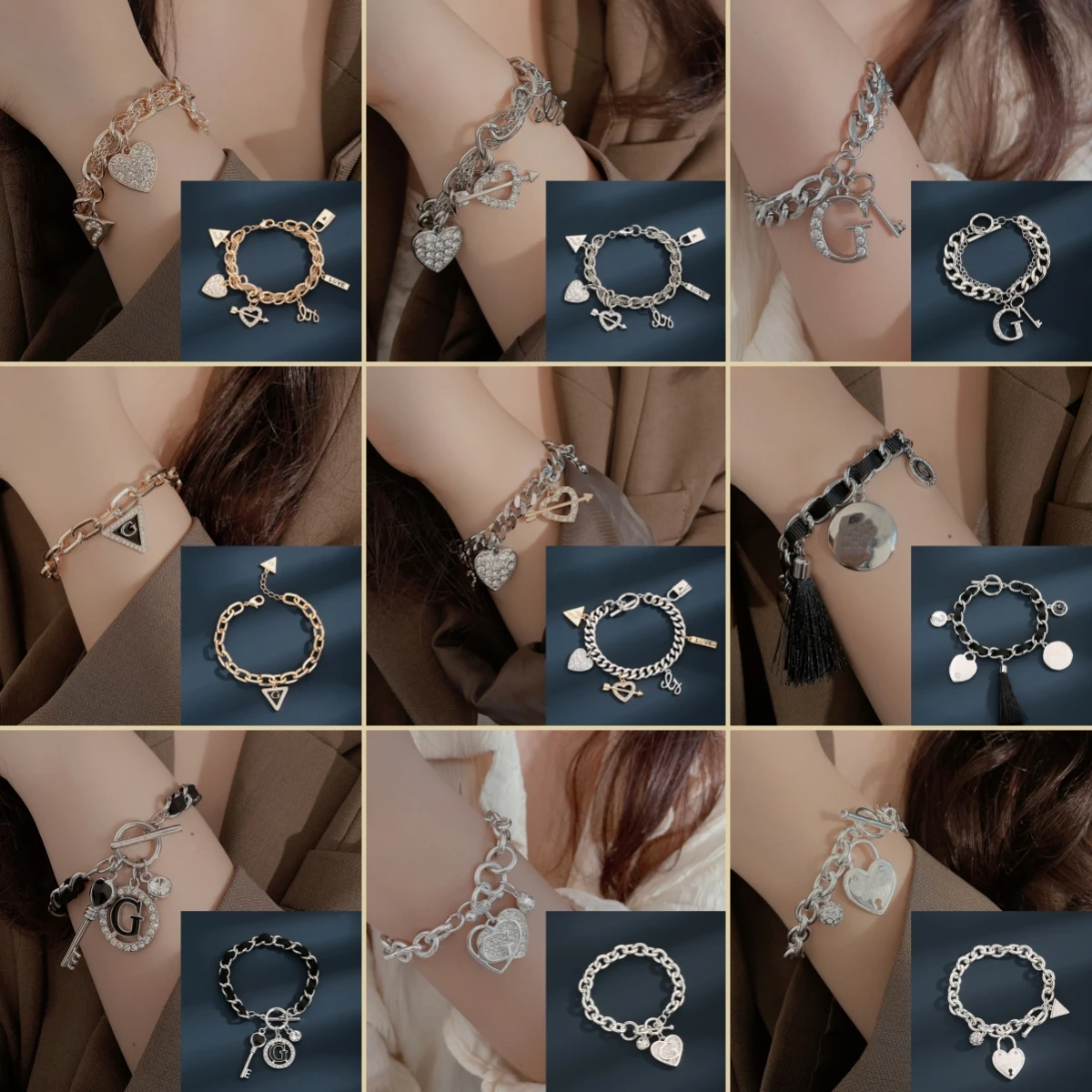 Браслет Из Стерлингового Серебра S925 Классический Панк-стиль Толстая Цепочка С