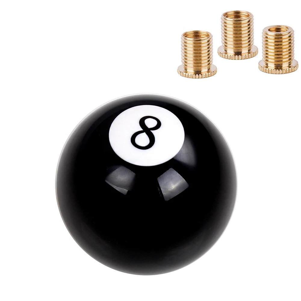 

Acrylic Black 8 Ball Round Universal Manual Automatic Transmission Car Racing Shifter Lever Gear Shift Knob No. 8 Billiard
