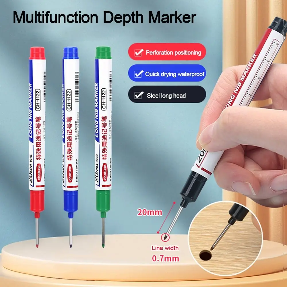 

Quick-drying Long Head Markers Metal Perforating Pen 20mm Waterproof Hareware Processing Deep Hole Deep Hole Marker Glass