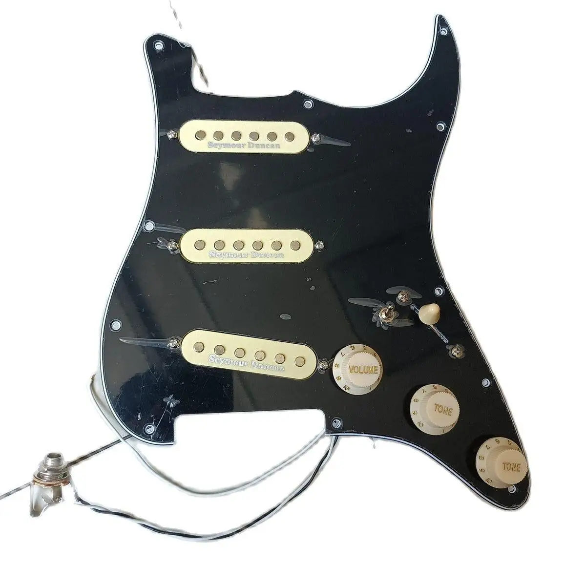 SSS Upgrade Loaded Set Multifunction Switch Pickguard Yellow Seymour Duncan SSL1 Pickups for Fender Strat Guitar