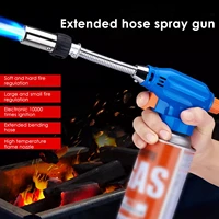 metal flame gas torch lighter portable tool gas burner flame torch flamethrower with adjustable hose gas welding equipment