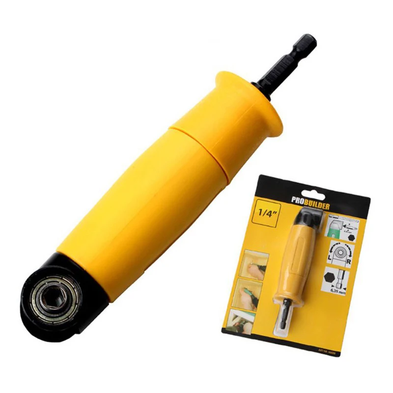 

Yellow Electric Screwdriver High Torque Hexagonal Handle Electric Drill 90 Degree Right Angle Turning Screwdriver Tool