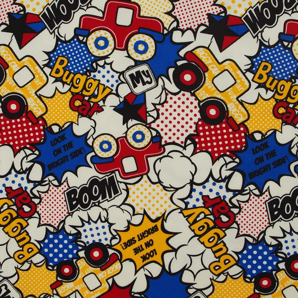 

1 Yard Cotton Twill Fabric For Cloth, Bag, Bedding, buggy car and dot, Width=140cm