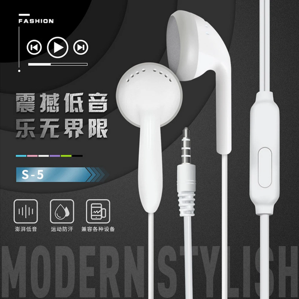 

20PCS Color crystal wire control Earphone Headphone with Microphone Wired Gaming Headset for Phones Samsung Apple earphone