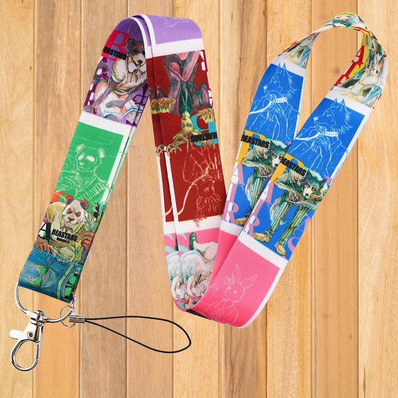 

A0048 Japanese Anime BEASTARS Lanyard Keychain ID Credit Card Cover Pass Mobile Phone Charm Badge Holder Key Holder Accessories