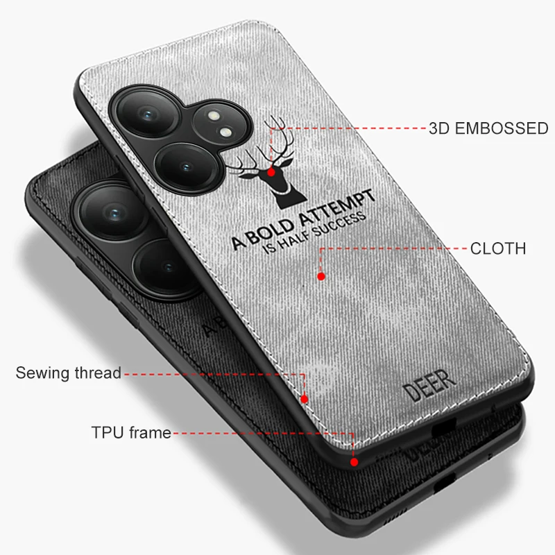 Чехол для Realme GT6 с 3d рисунком оленя тканевый чехол GT Neo6 SE 6SE Neo 6 6T T 5G силиконовая