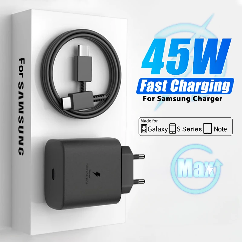 

DELI 23M 45W Super Fast Charger For Samsung Galaxy S22 S23 Ultra Note 10+ 5G 20 USB Type C Cable Fast Charging Phone Charger