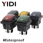 Водонепроницаемый переключатель 30x22, красный светодиод 220 В, 16 А, 201 В переменного тока