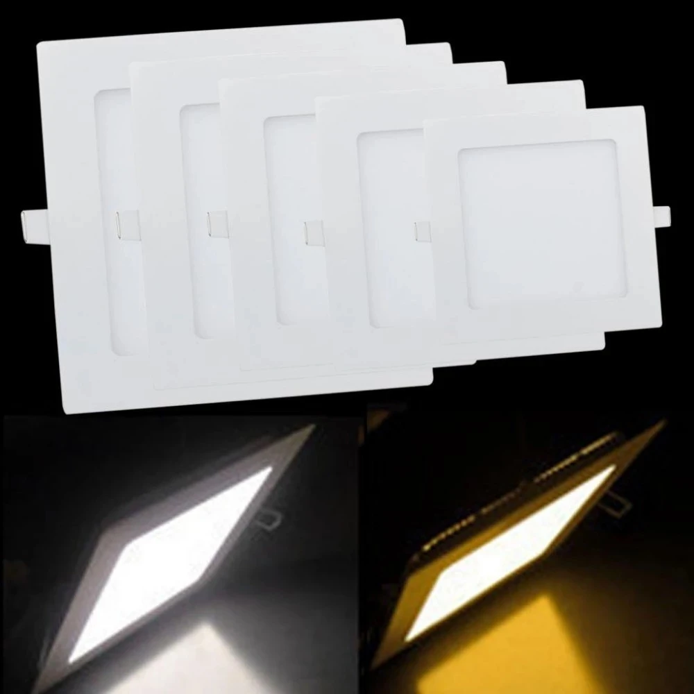 

1X Ultra Thin Led Panel Downlight 3w 6w 9w 12w 15w 18w LED Square Ceiling Light Built-in AC85-265V LED Panel Light SMD2835