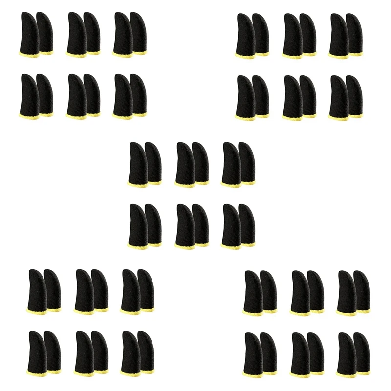 

18-Pin Carbon Fiber Finger Sleeves For PUBG Mobile Games Contact Screen Finger Sleeves Black & Yellow(60 Pcs)